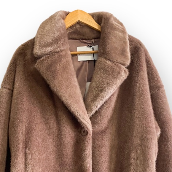 NEW STAND STUDIO Faux Fur Coat, "Janice", One Size - Picture 3 of 12